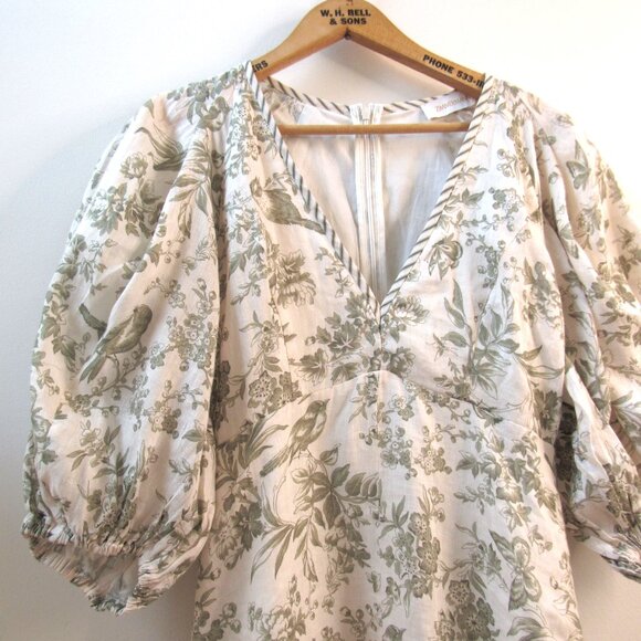 Zimmermann Linen Dress in Bird Toile Print - Picture 4 of 8